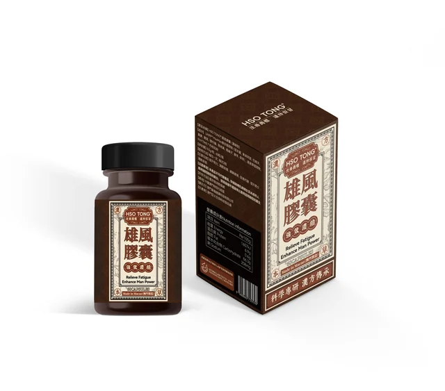 HSOTONG Male Vitality Capsules, bottle and box